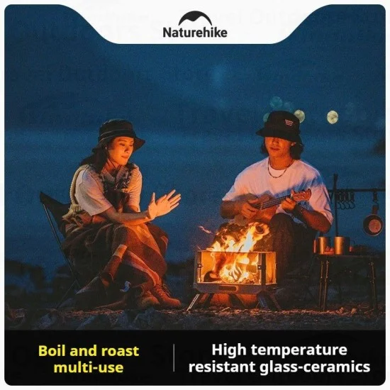 Naturehike Glass Fire Stove - Stainless Steel (47&times;45&times;32)